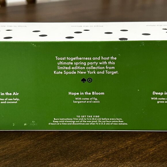 kate spade new york x Target - 3ct Ceramic Jar Candle Set Cream/Green/Pink/Blue - Picture 4 of 4